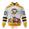 NHL Pittsburgh Penguins Custom Name Number PAW Patrol The Mighty Pullover Hoodie