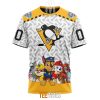 NHL Pittsburgh Penguins Custom Name Number PAW Patrol The Mighty T-Shirt