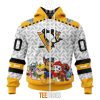 NHL Pittsburgh Penguins Custom Name Number PAW Patrol The Mighty Zip Up Hoodie
