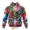NHL Vegas Golden Knights Custom Name Number Grateful Dead Hippie Zip Up Hoodie
