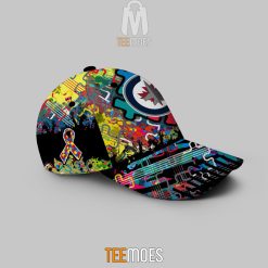 Alternative view of NHL Winnipeg Jets Custom Name Autism Awareness Concept Classic Cap
