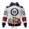 NHL Winnipeg Jets Custom Name Number PAW Patrol The Mighty Zip Up Hoodie