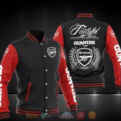 Arsenal FC Black Red Baseball Jacket