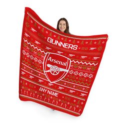 Alternative view of Arsenal FC Custom Name Gunners Fleece Blanket