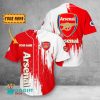 Arsenal FC Custom Name Red White Baseball Jersey