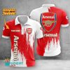 Arsenal FC Custom Name Red White Polo Shirt