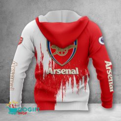 Alternative view of Arsenal FC Custom Name Red White Zip Up Hoodie