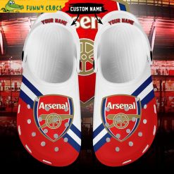 Arsenal FC Custom Name White Red Crocs