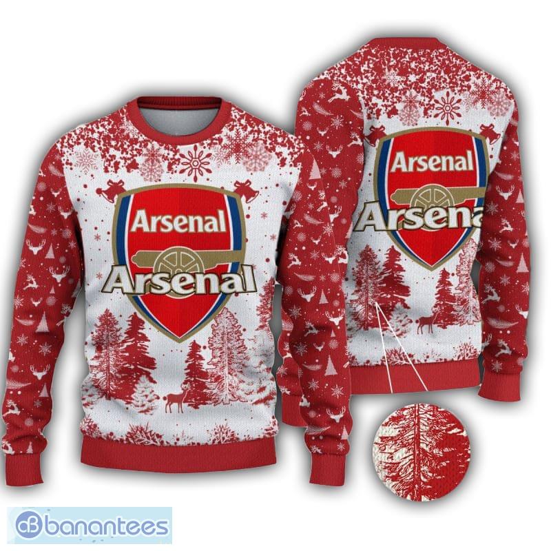 Arsenal FC Reindeer Snow Ugly Christmas Sweater