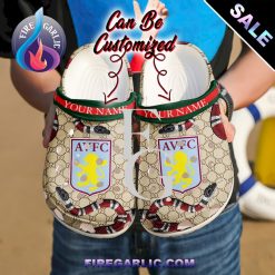 Aston Villa FC Custom Name Gucci Snake Crocs