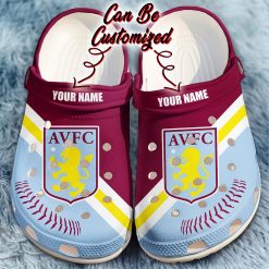 Aston Villa FC Custom Name Logo Crocs