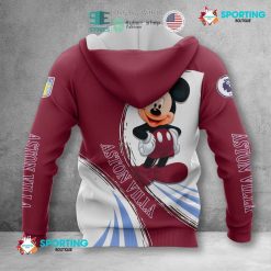 Alternative view of Aston Villa FC Custom Name Mickey Zip Up Hoodie