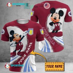 Aston Villa FC Custom Name Mickey T-Shirt