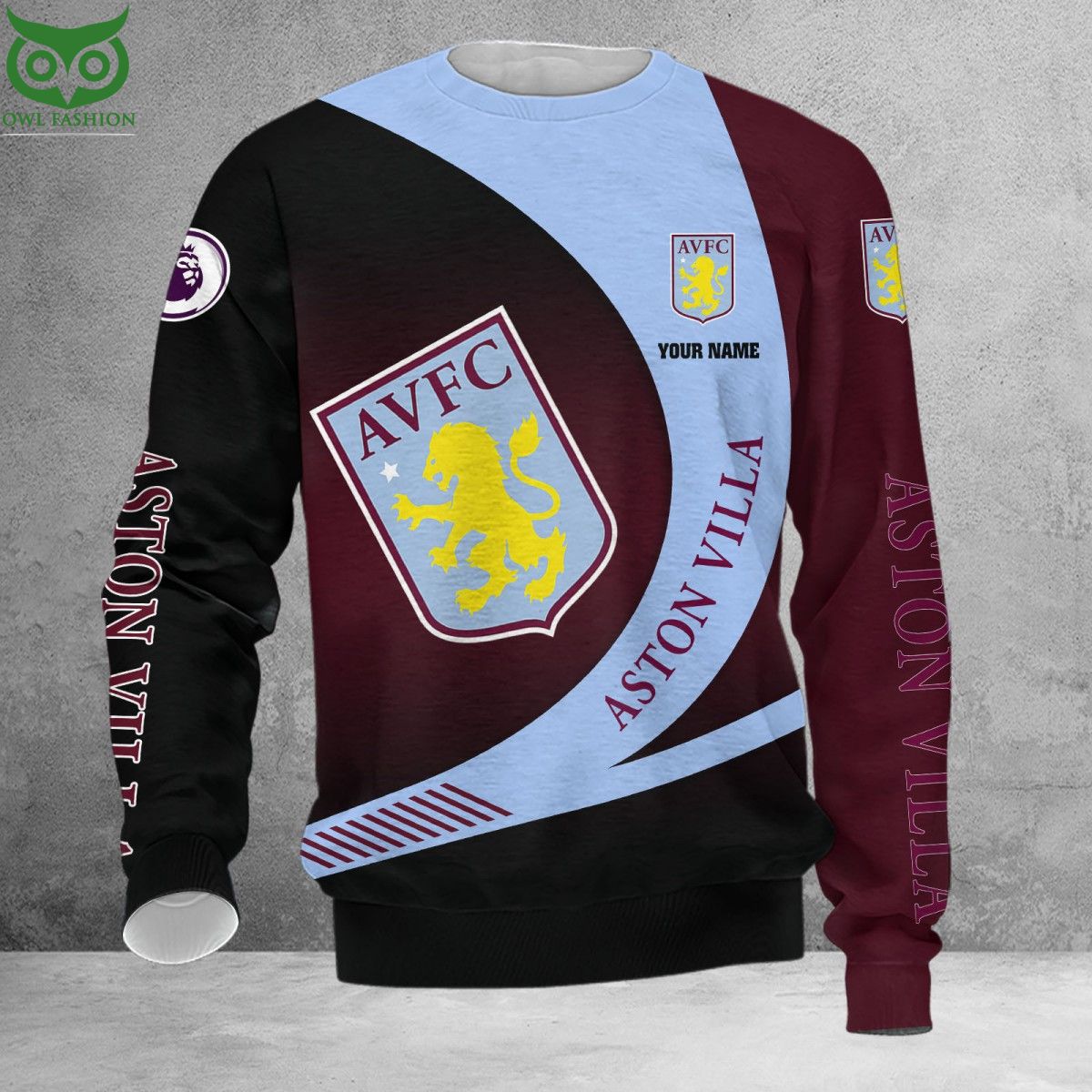 Aston Villa FC Custom Name Premier League Sweatshirt