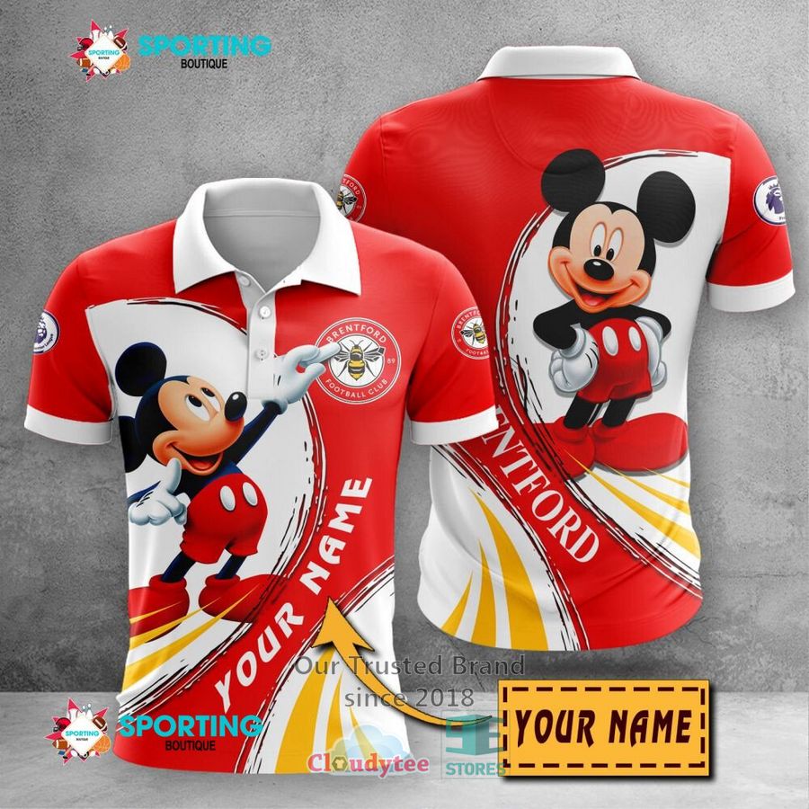 Brentford FC Custom Name Mickey Polo Shirt
