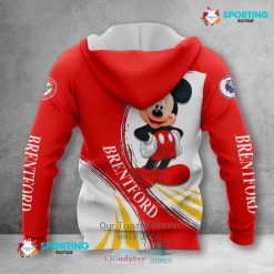 Alternative view of Brentford FC Custom Name Mickey Pullover Hoodie
