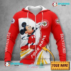 Brentford FC Custom Name Mickey Zip Up Hoodie