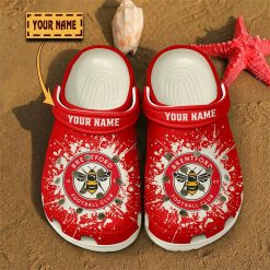 Brentford FC Custom Name Red Crocs