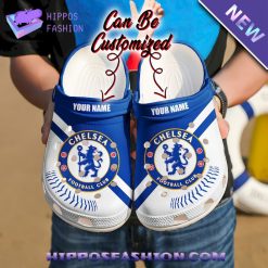 Chelsea FC Custom Name Blue White Crocs