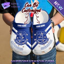 Everton FC Custom Name Blue White Crocs