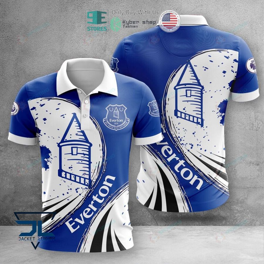 Everton FC White Blue Polo Shirt