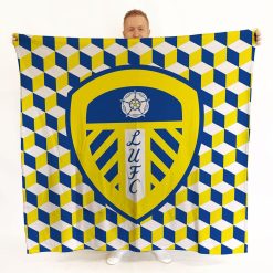 Leeds United Cube Crest Fleece Blanket