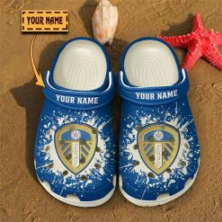 Leeds United Custom Name Blue Crocs