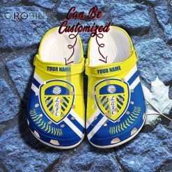 Leeds United Custom Name Yellow Blue Crocs