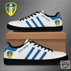 Alternative view of Leeds United White Blue Stripes Stan Smith Shoes