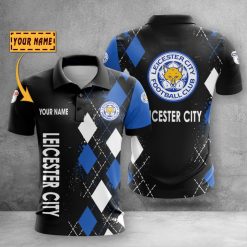 Leicester City FC Custom Name Black Polo Shirt