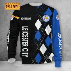 Leicester City FC Custom Name Black Sweatshirt