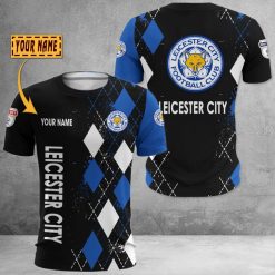 Leicester City FC Custom Name Black T-Shirt