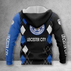 Alternative view of Leicester City FC Custom Name Black Zip Up Hoodie