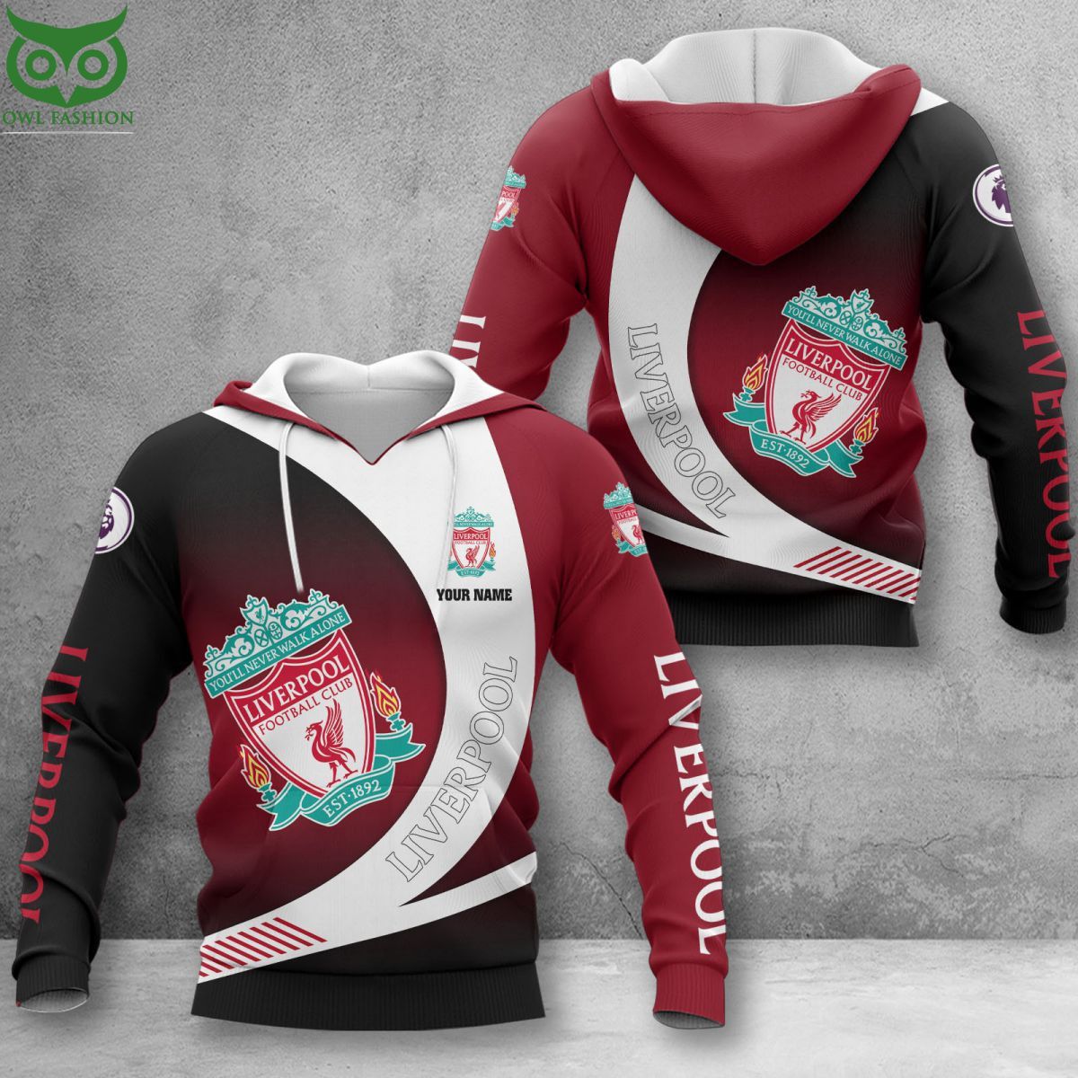 Liverpool FC Custom Name Premier League Pullover Hoodie