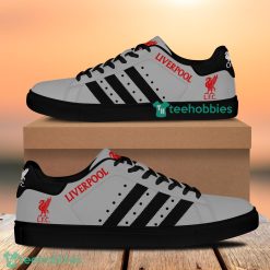 Alternative view of Liverpool FC Grey Black Stripes Stan Smith Shoes