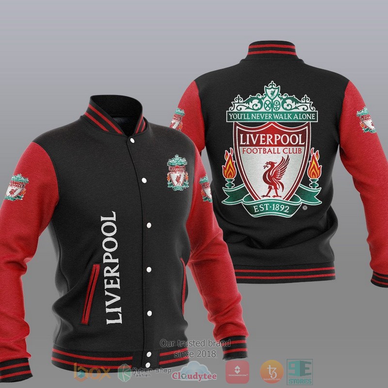Liverpool FC Red White Baseball Jacket