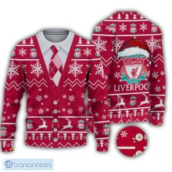 Liverpool FC Vest Pattern Logo Santa Hat Sweater