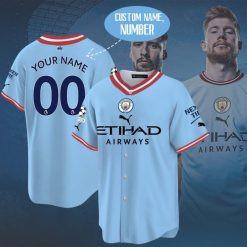 Manchester City Custom Name Number Etihad Airways Baseball Jersey