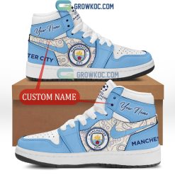 Manchester City Custom Name The Citizens Champions Air Jordan 1 High Sneakers