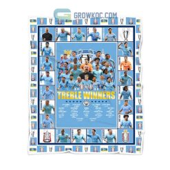 Manchester City The Treble Winners 2023 Fleece Blanket