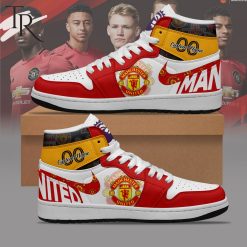Manchester United Custom Name Premier League 2324 Air Jordan 1 High Sneakers