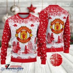 Manchester United Red White Ugly Christmas Sweater
