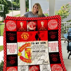 Manchester United To My Son Quilt Blanket