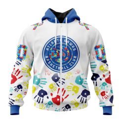 NBA Atlanta Hawks Custom Name Number Autism Awareness Hands Zip Up Hoodie