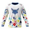 NBA Charlotte Hornets Custom Name Number Autism Awareness Hands Sweatshirt