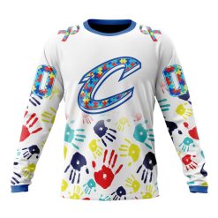 NBA Cleveland Cavaliers Custom Name Number Autism Awareness Hands Sweatshirt