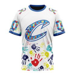 NBA Cleveland Cavaliers Custom Name Number Autism Awareness Hands T-Shirt