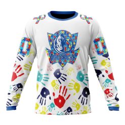 NBA Dallas Mavericks Custom Name Number Autism Awareness Hands Sweatshirt