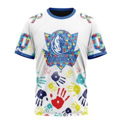 NBA Dallas Mavericks Custom Name Number Autism Awareness Hands T-Shirt