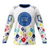 NBA Detroit Pistons Custom Name Number Autism Awareness Hands Sweatshirt